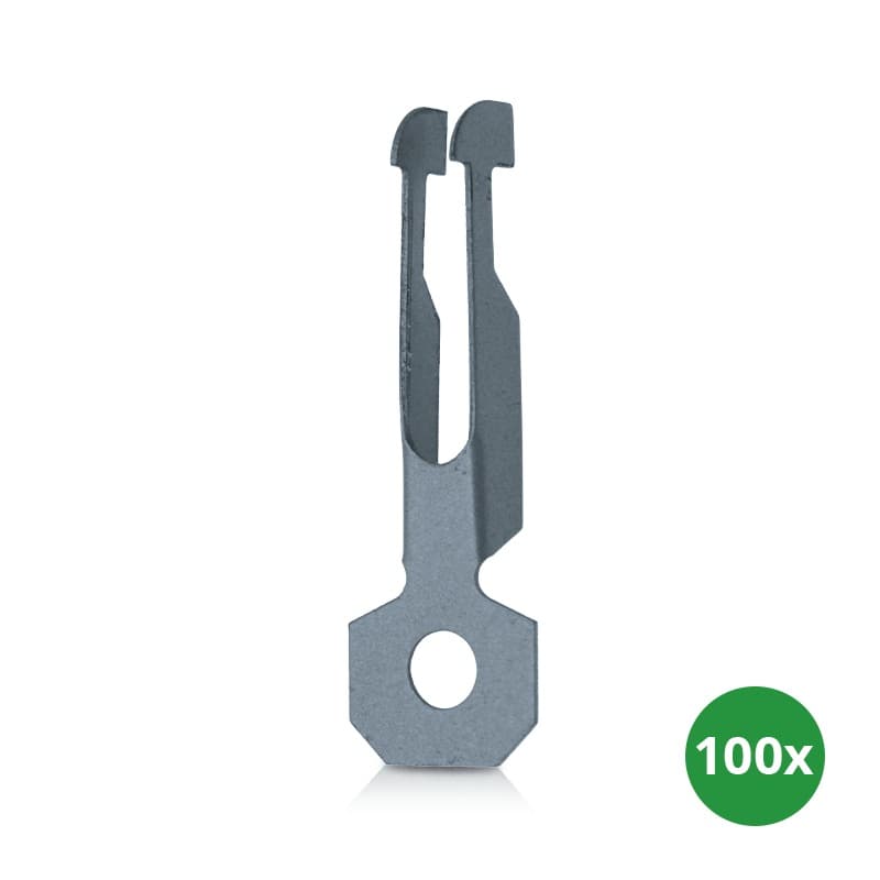Damwand Veerklem - met Ophangoog (100 Stuks)